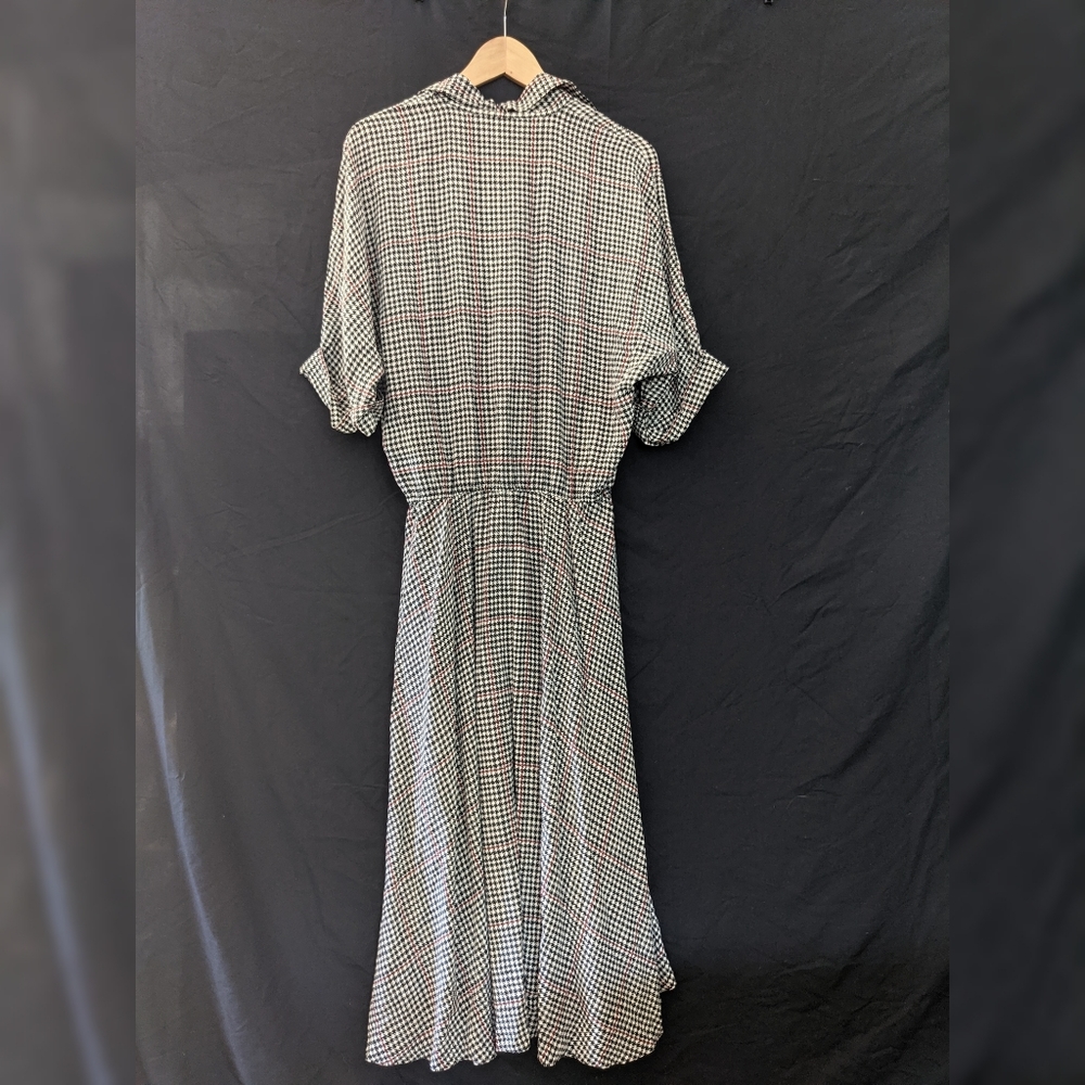 Vintage houndstooth silk dress - Picture 2 of 2